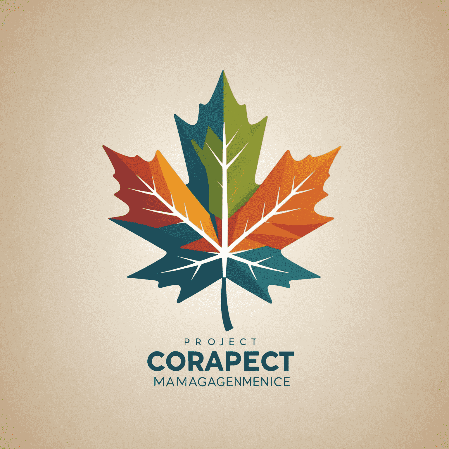 Project Management Conference Logo featuring a stylized maple leaf integrated with project management symbols
