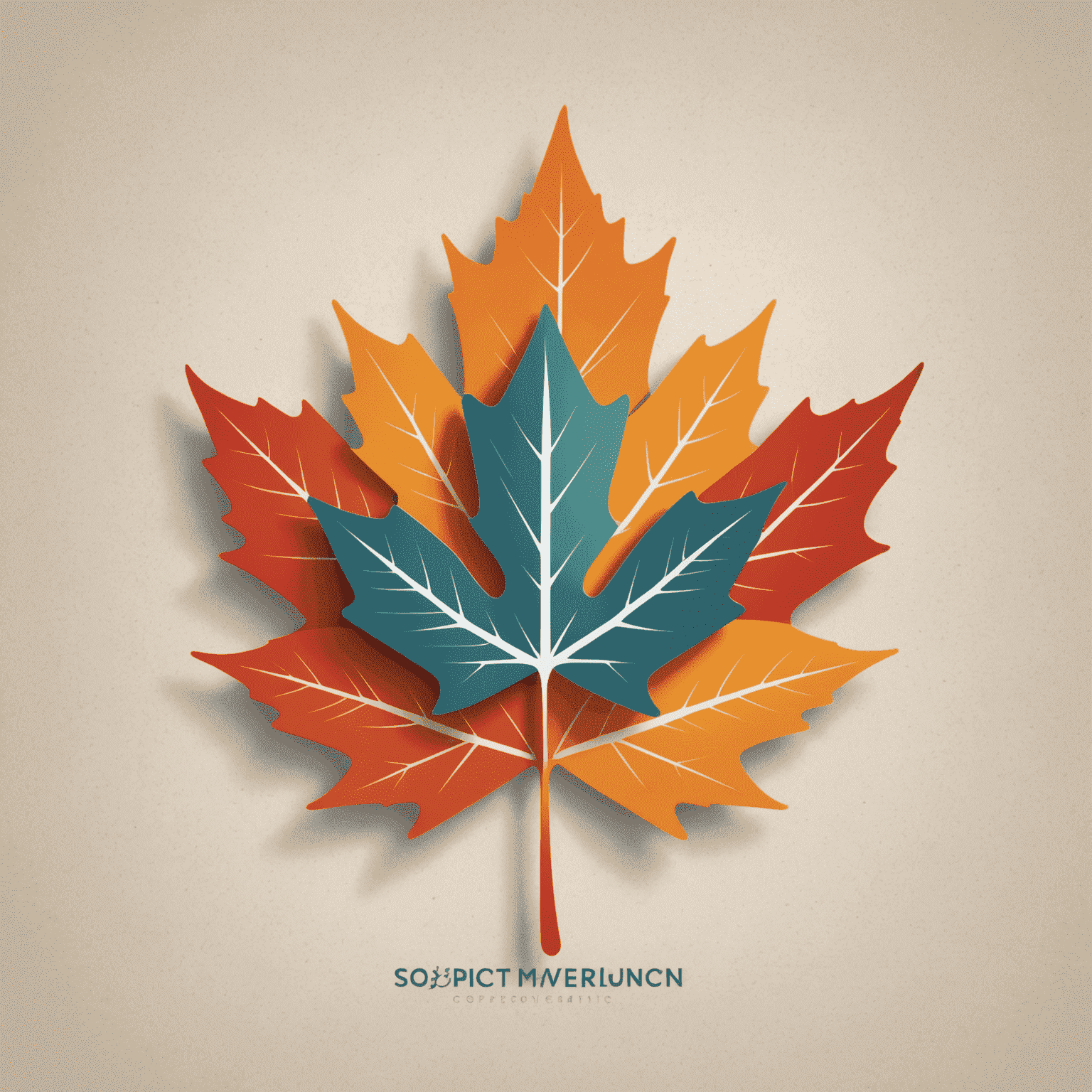 Project Management Conference Logo featuring a stylized maple leaf integrated with project management symbols