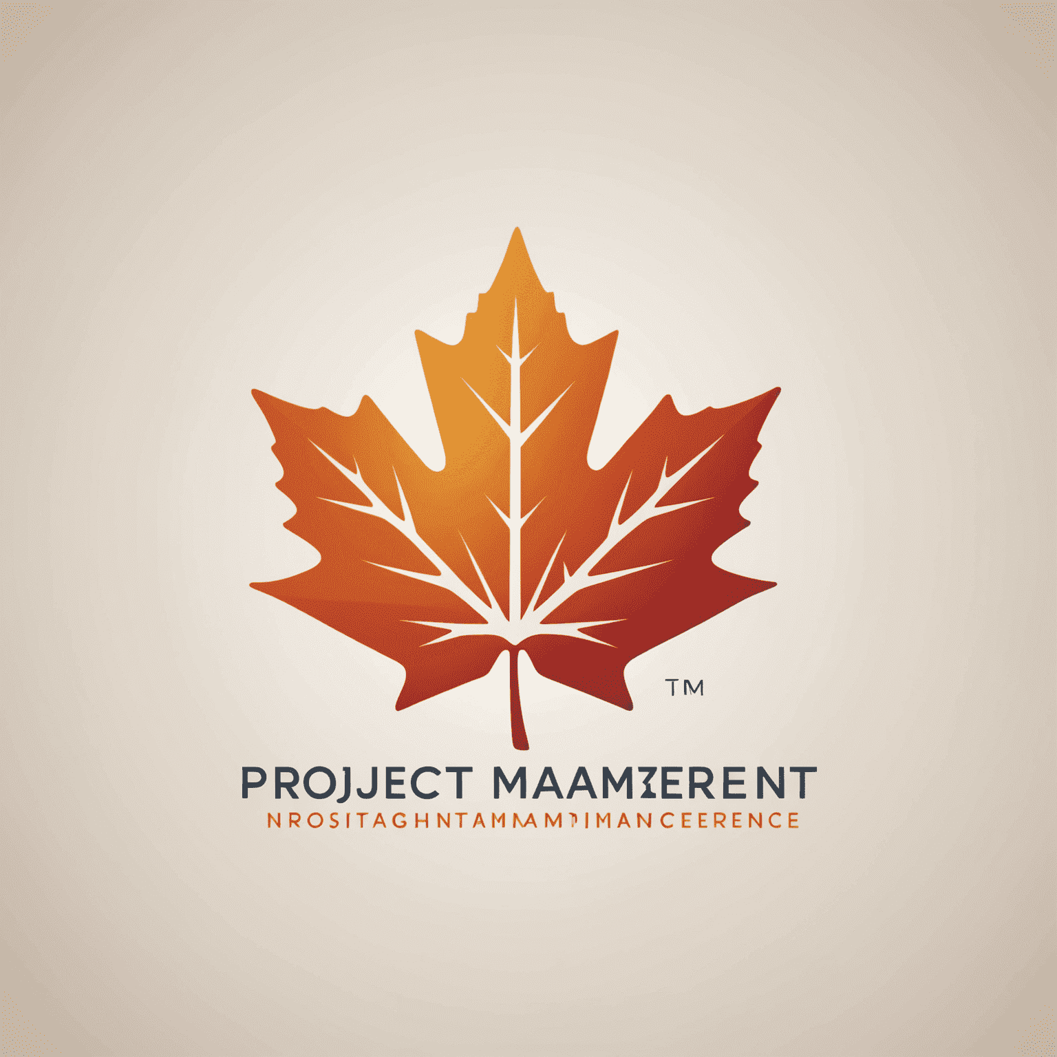 Project Management Conference Logo featuring a stylized maple leaf integrated with project management symbols