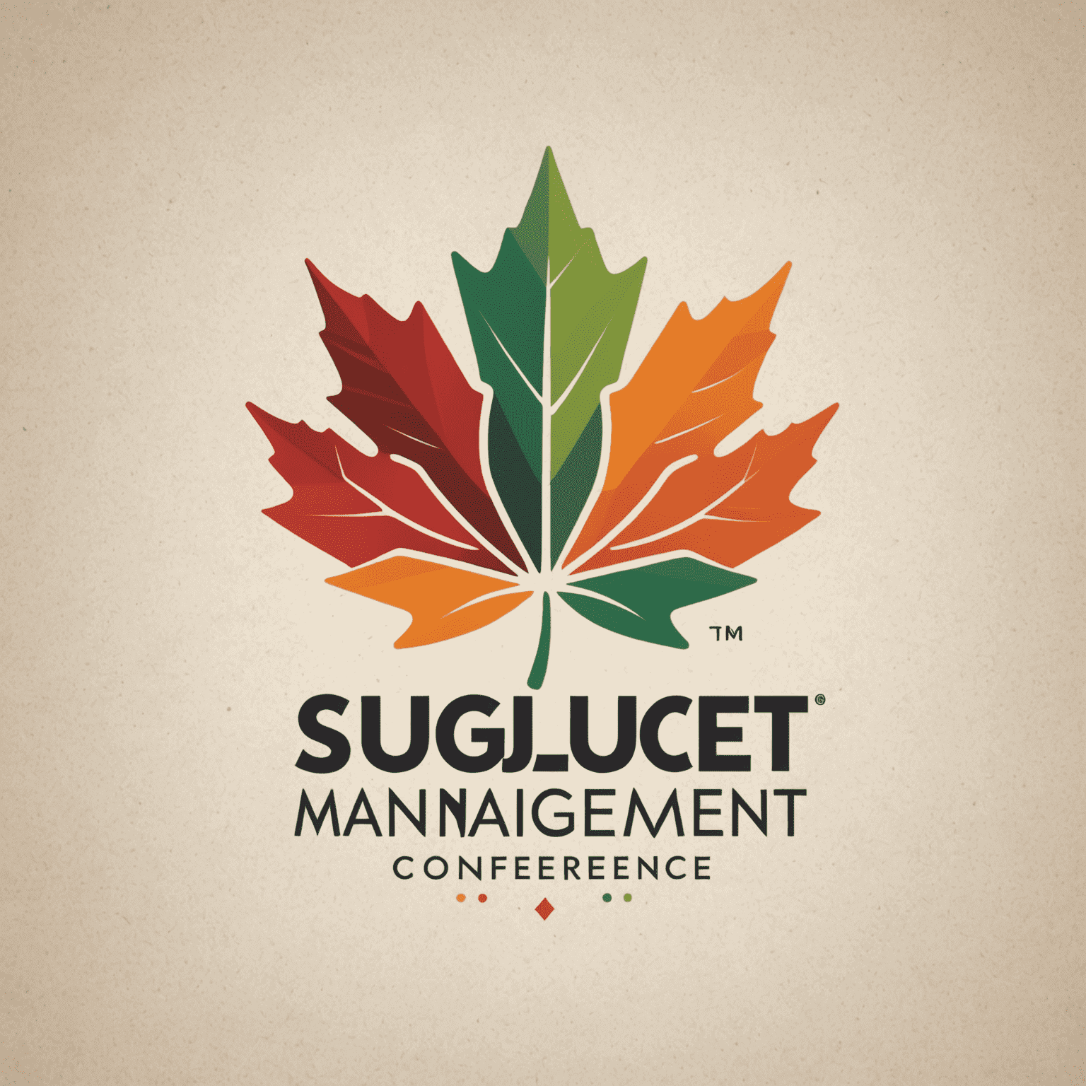 Project Management Conference Logo featuring a stylized maple leaf integrated with project management symbols